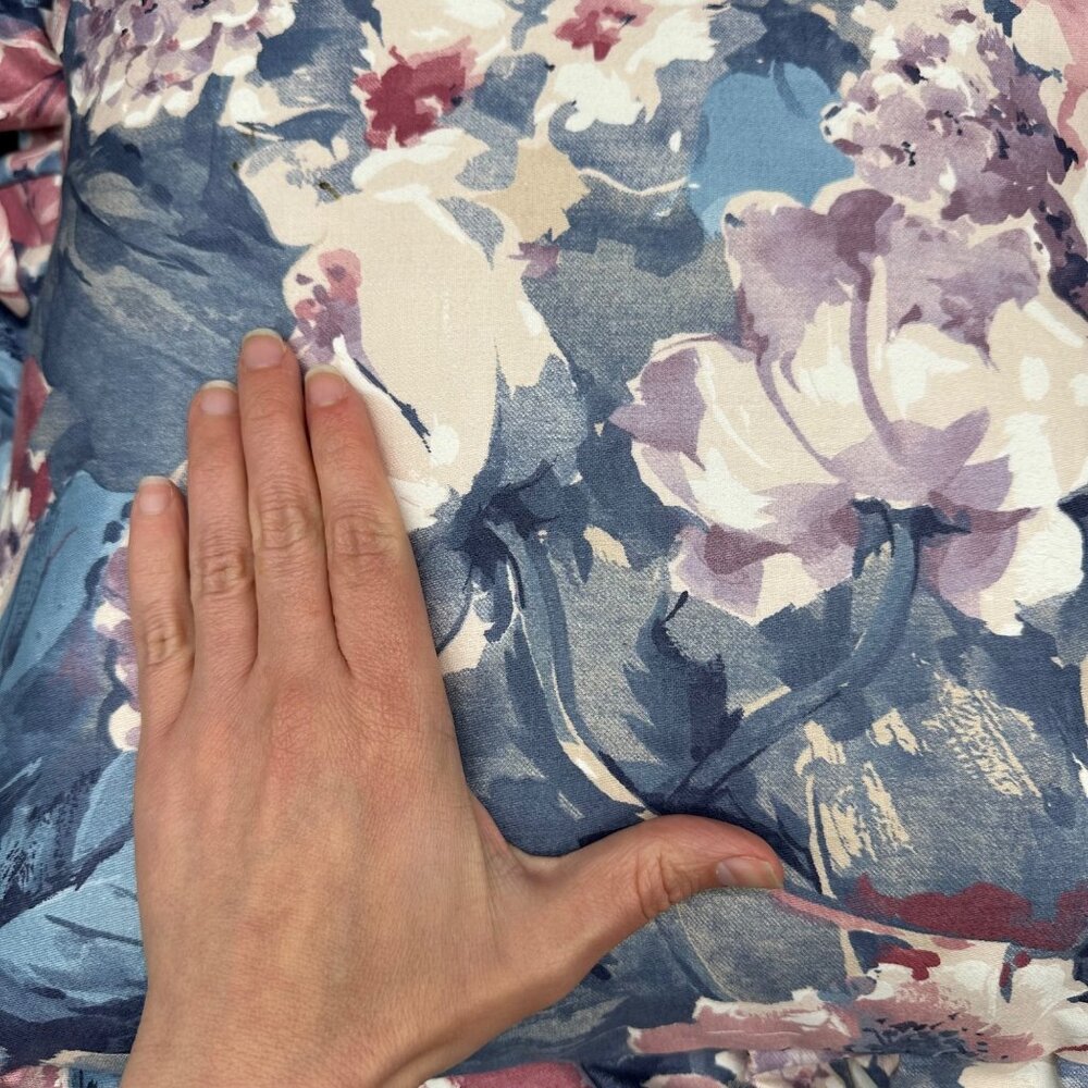 Vintage Throw Pillows Handmade 1980s Floral Ruffled Pink Blue Decorative Flowers - Picture 5 of 8